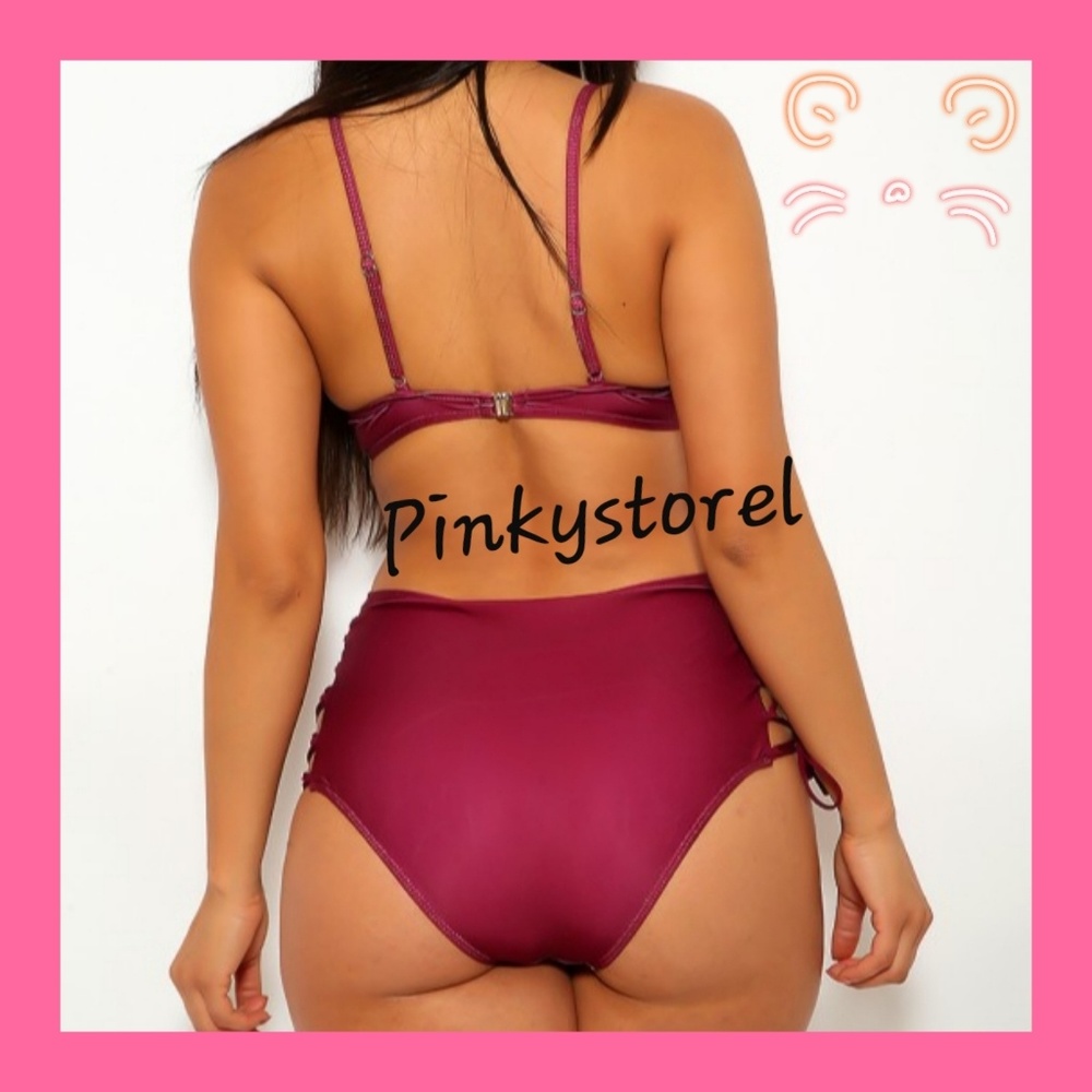 🔮Burgundy Floral Bikini🔮 Swimsuit - Picture 5 of 6